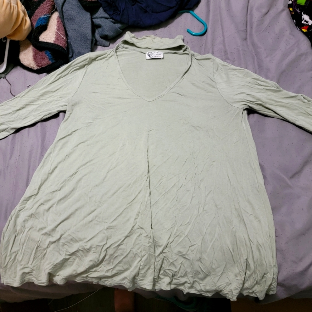 Sage green v-neck